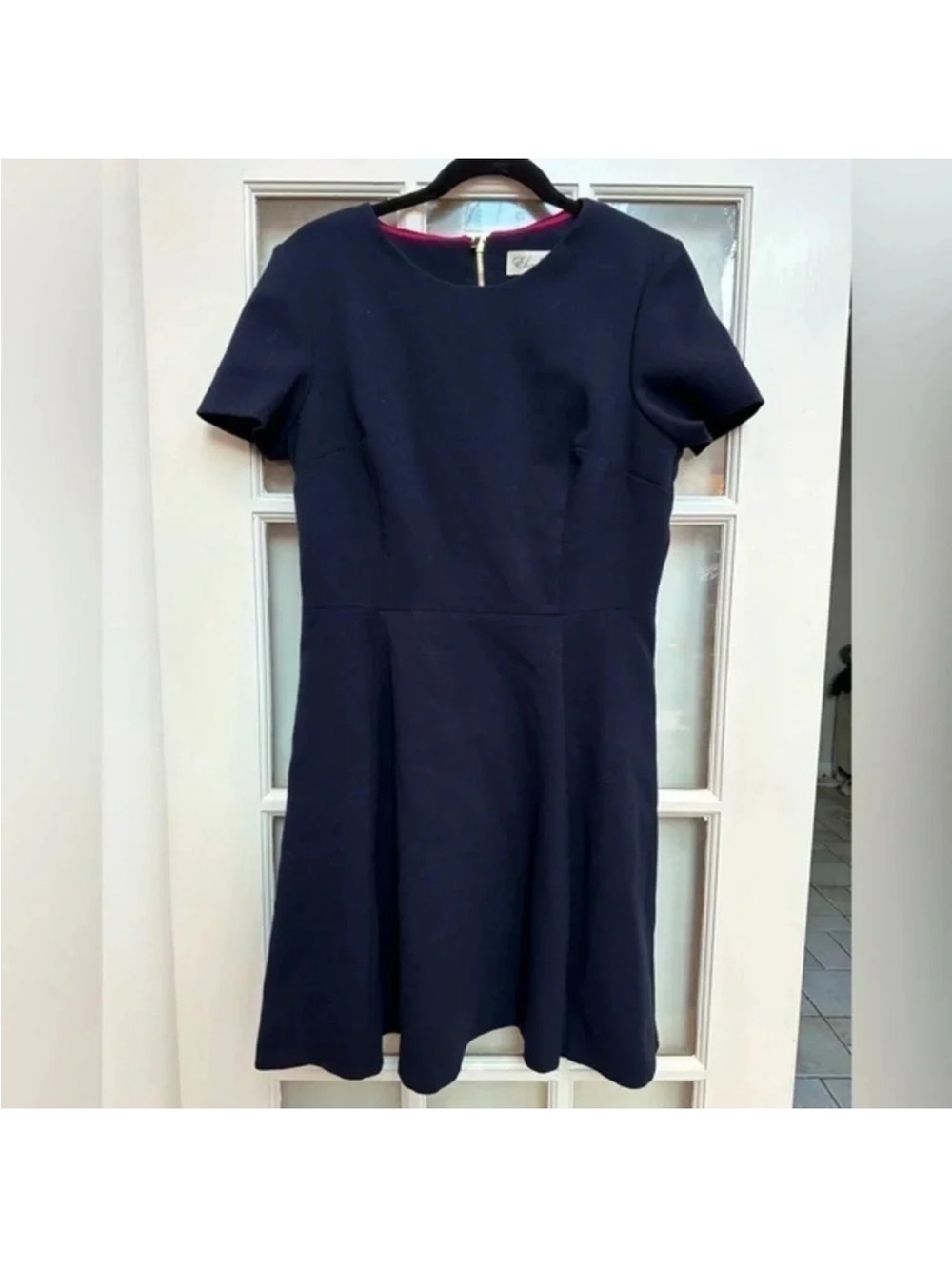 Eliza J | Classic Navy w/ Gold Exposed Zipper Fit & Flare Cocktail Dress Size 12